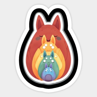 Rainbow Easter Rabbits Sticker